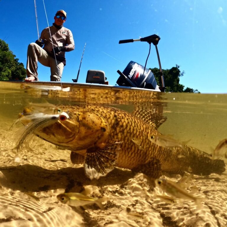 Fish photographed underwater in the clear river